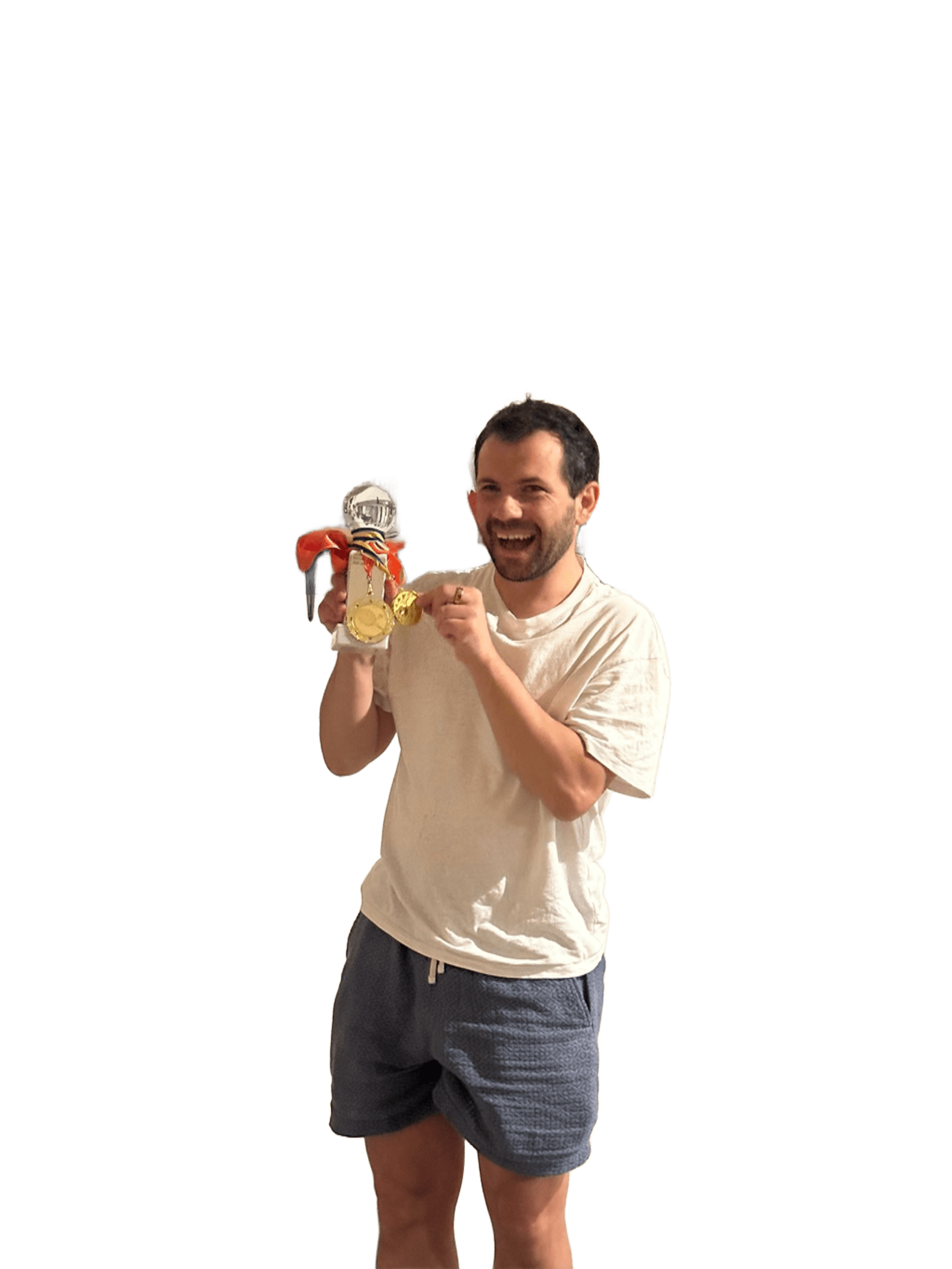 Leandro holding the trophy